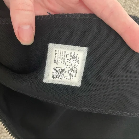 Knee High Converse Lace Up Black Canvas Sneakers - Picture 4 of 4